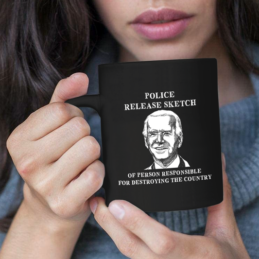 Police Sketch 11 oz. Black Mug