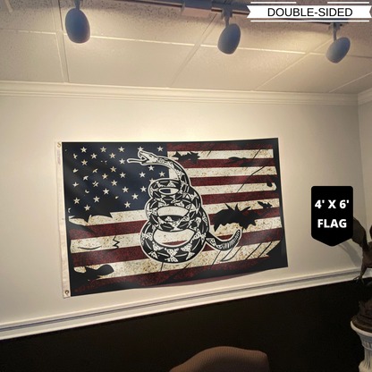 Gadsden Don't Tread On Me - Vintage USA Horizontal Flag