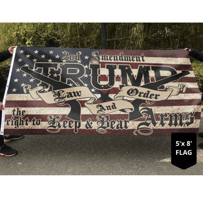TRUMP 2020 Law and Order - 2A Guns FLAG