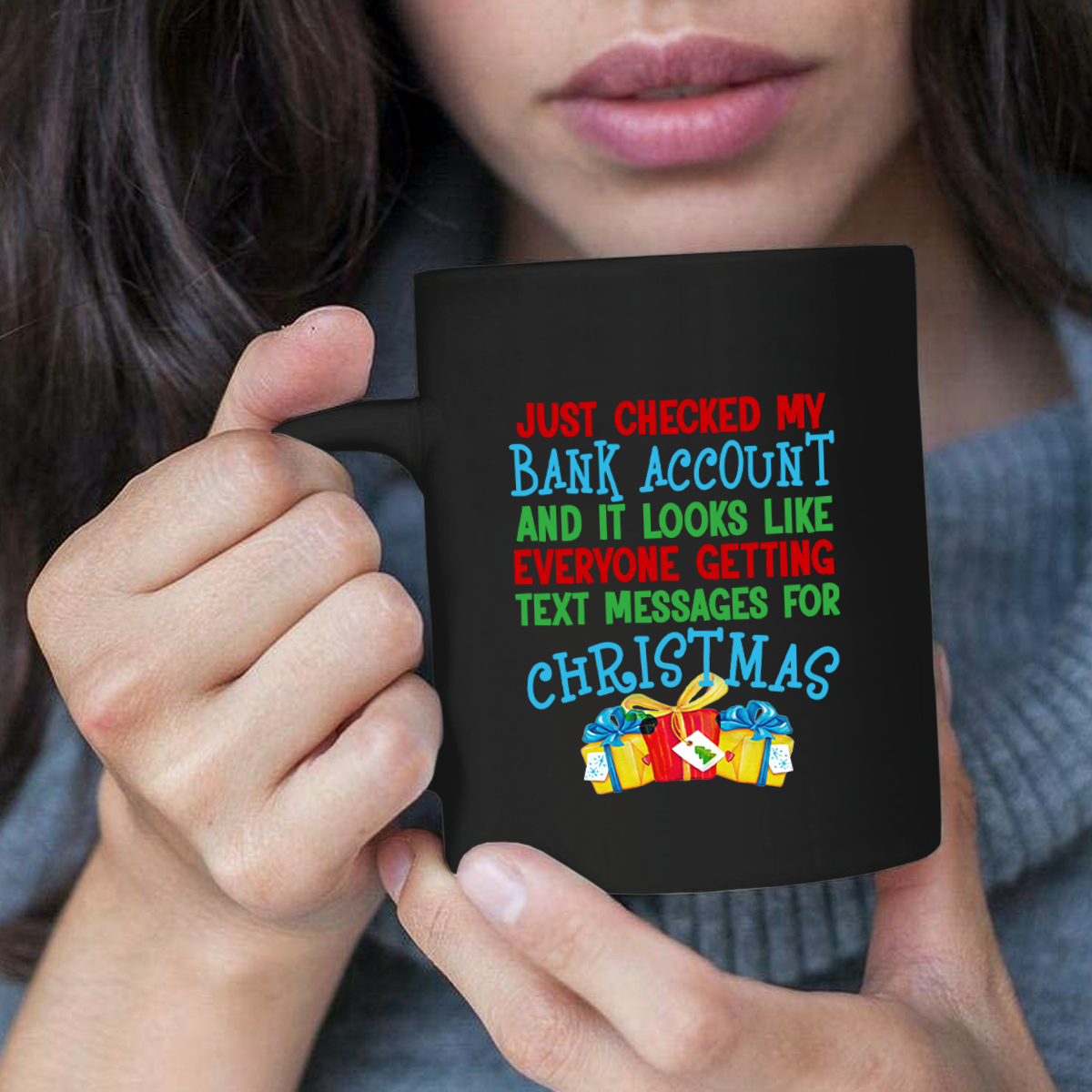 Text Messages For Xmas 11 oz. Black Mug