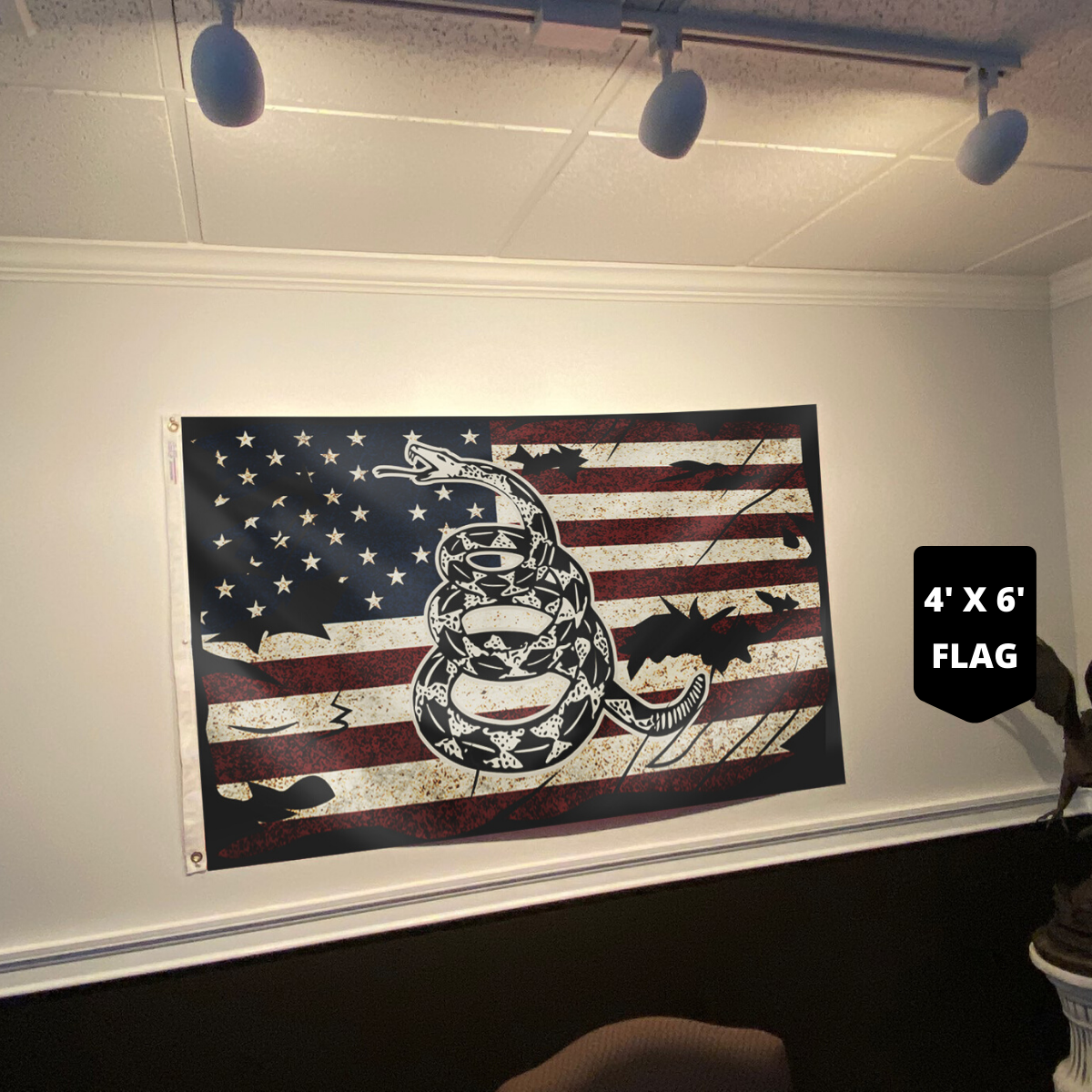 Gadsden Don't Tread On Me - Vintage USA Horizontal Flag