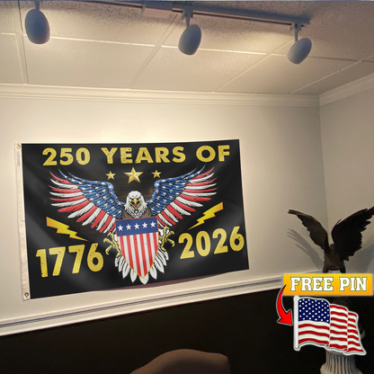 250th Anniversary Flag with FREE American Pin
