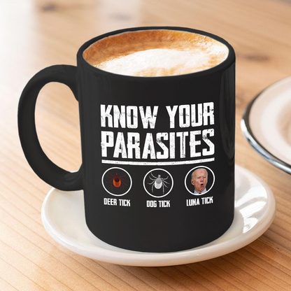 Know Your Parasites 11 oz. Black Mug