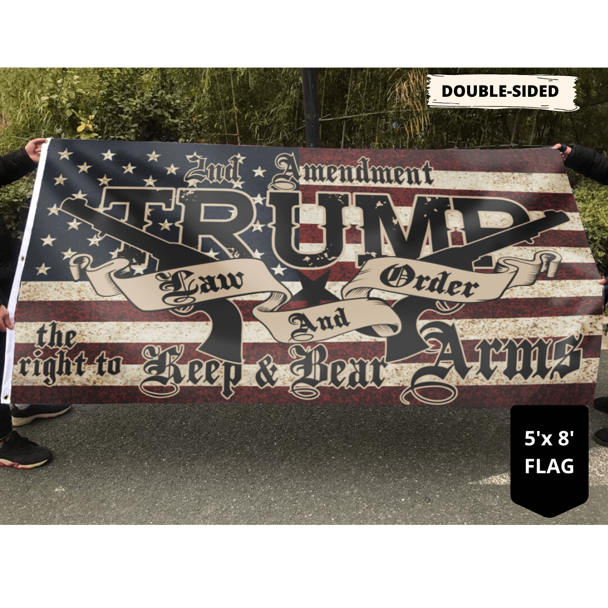 TRUMP 2020 Law and Order - 2A Guns FLAG
