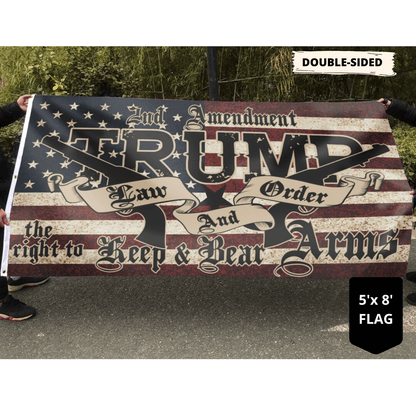 TRUMP 2020 Law and Order - 2A Guns FLAG