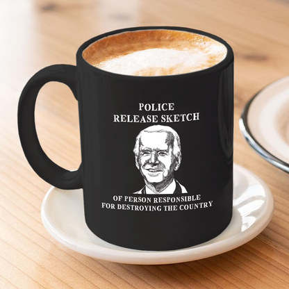 Police Sketch 11 oz. Black Mug
