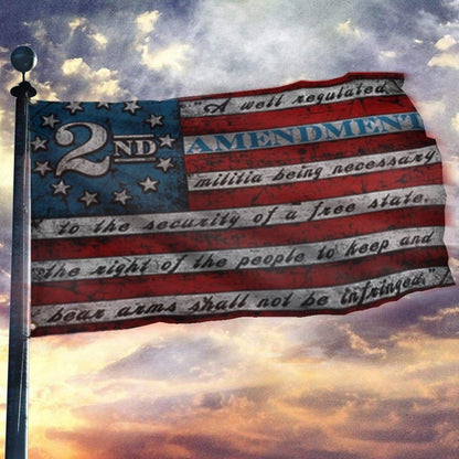 Don't Tread On Me USA Flag + This well Defend 2A Vintage American Flag 2-Pack Bundle
