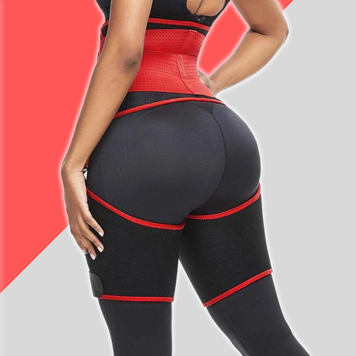3 in 1 Neoprene Adjustable Belt Sweat Waist Trainer and Thigh Trimmer