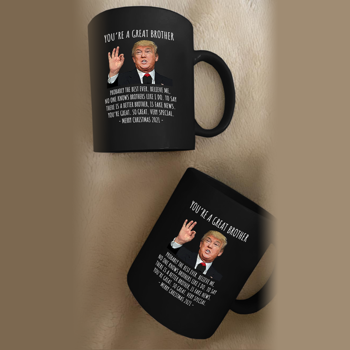 You're A Great Brother - Trump Christmas 11 oz. Black Mug