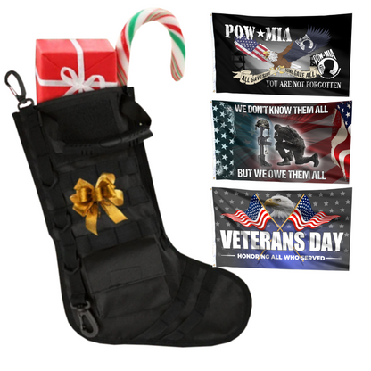 Tactical Holiday Stockings - 3-Pack Flag Bundle - Veterans Day