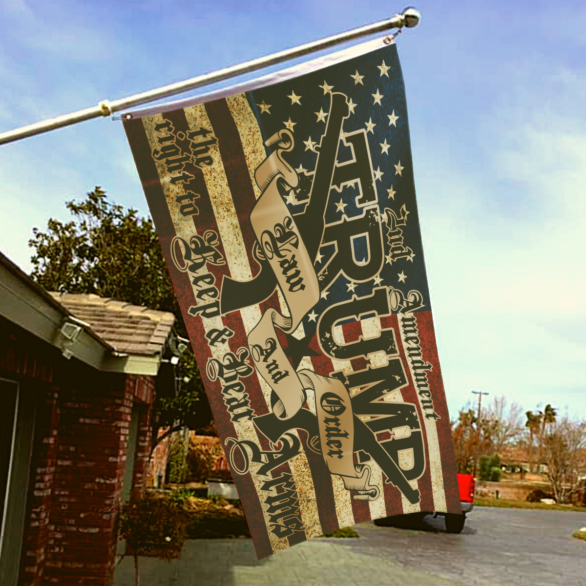TRUMP 2020 LNO 2nd Amendment Flag