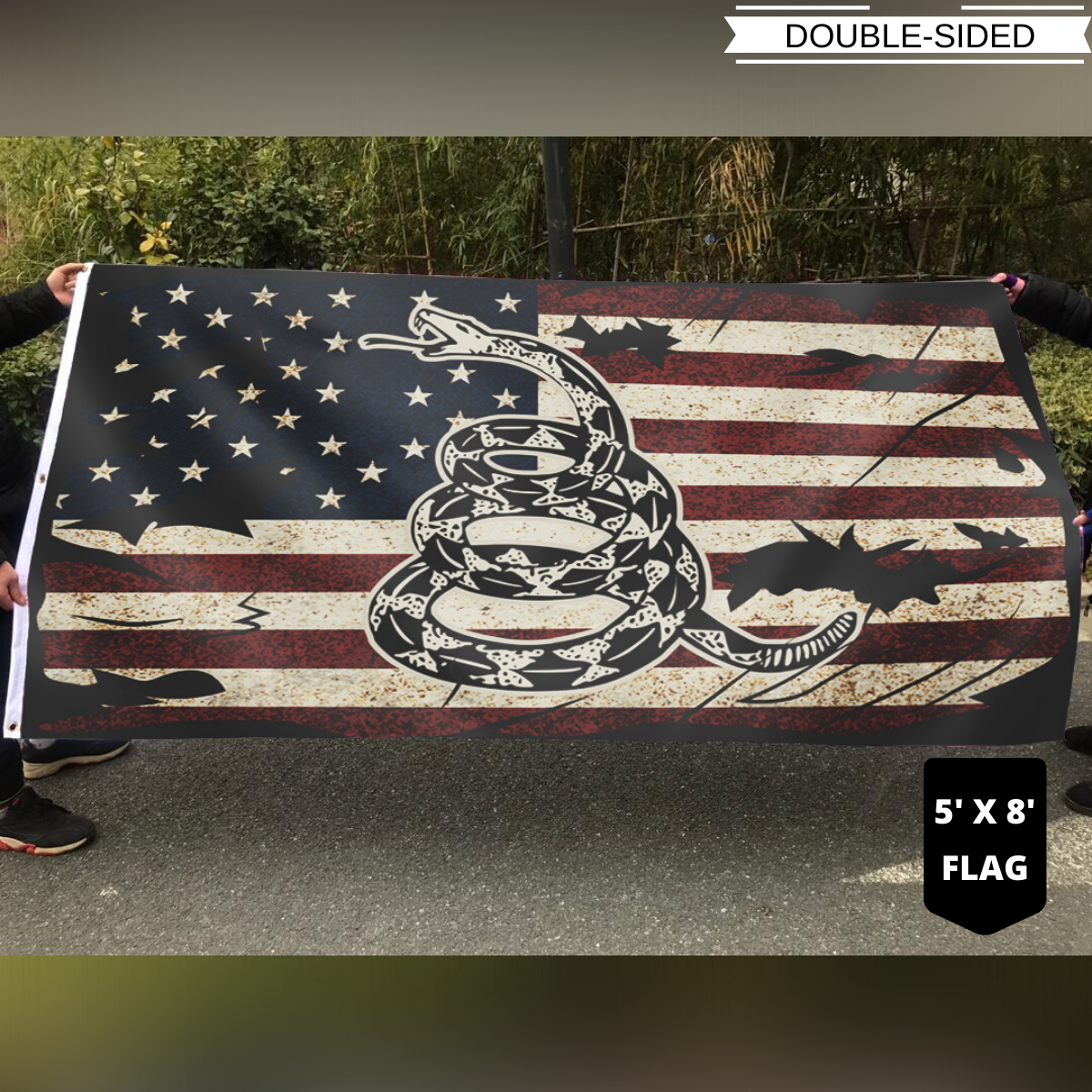 Gadsden Don't Tread On Me - Vintage USA Horizontal Flag