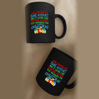 Text Messages For Xmas 11 oz. Black Mug