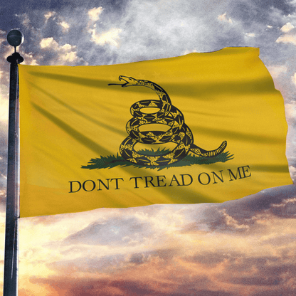 Gadsden Don't Tread On Me Sherpa Blanket - 50x60 + Free Matching 3x5 Single Reverse Flag