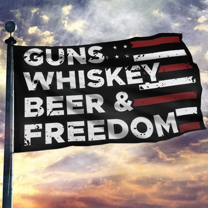Guns, Whiskey, Beer and Freedom Flag
