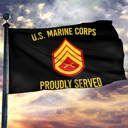 U.S. Marine Corps Proudly Served - Staff Sergeant Flag