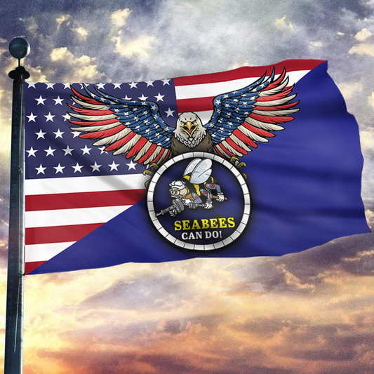 Seabees Can Do American Eagle Flag