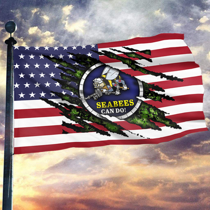 Seabees Pride USA Flag