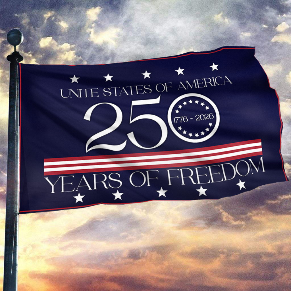 USA 250 Years Of Freedom Blue Flag