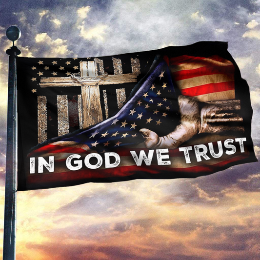 In God We Trust Cross Flag
