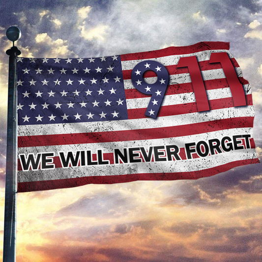 911 We Will Never Forget USA Flag