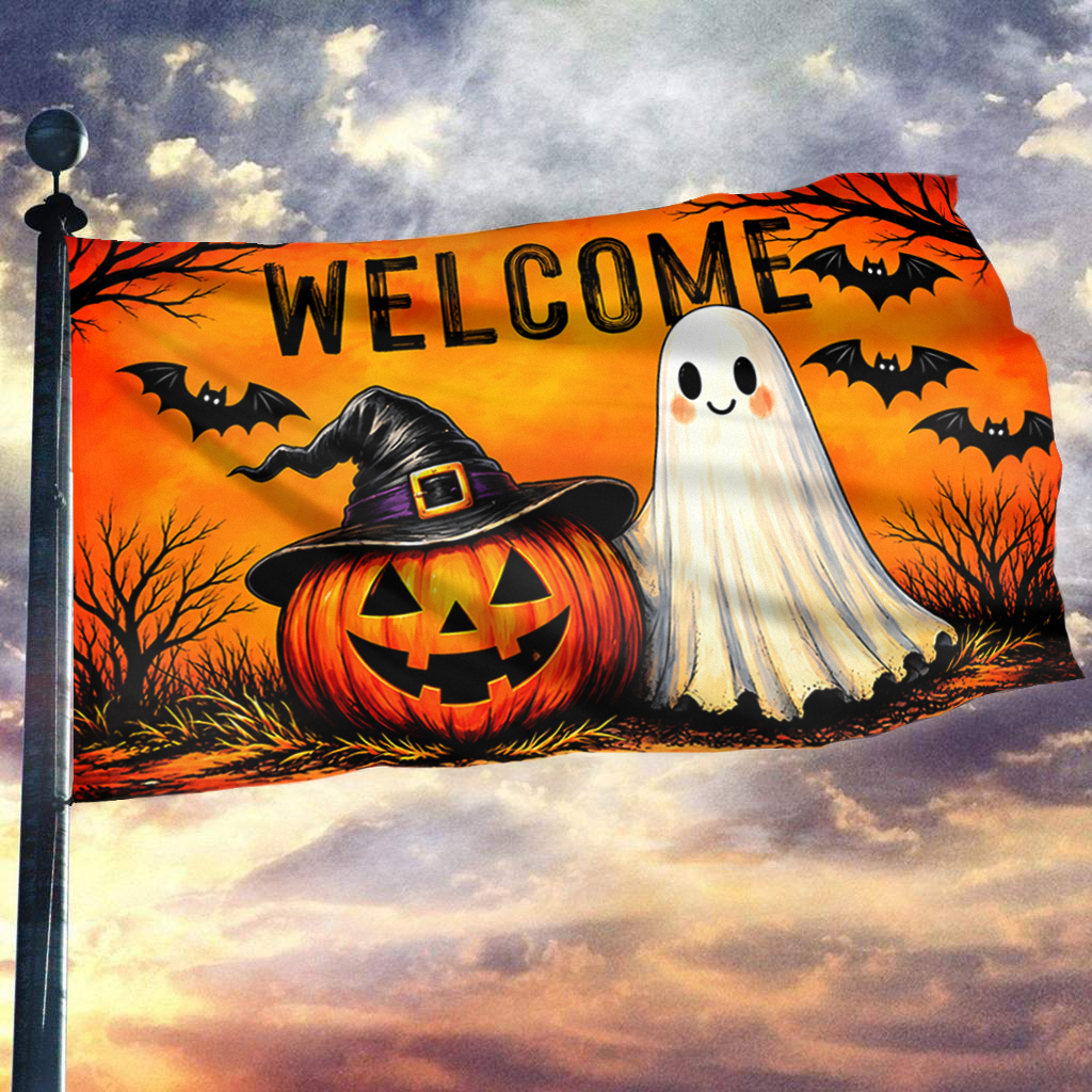 Welcome Halloween Flag
