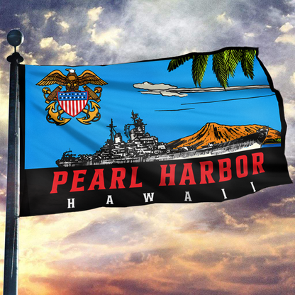 Pearl Harbor Hawaii Eagle USA Flag
