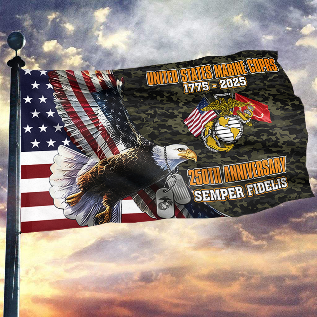 Marine Corps USMC 250th Anniversary Eagle Flag