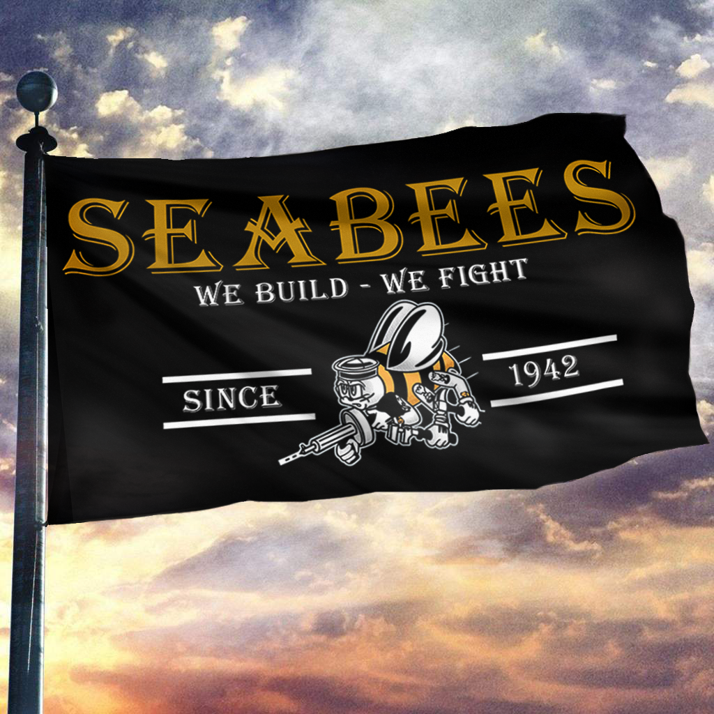 SEABEES We Build We Fight Since 1942 Flag