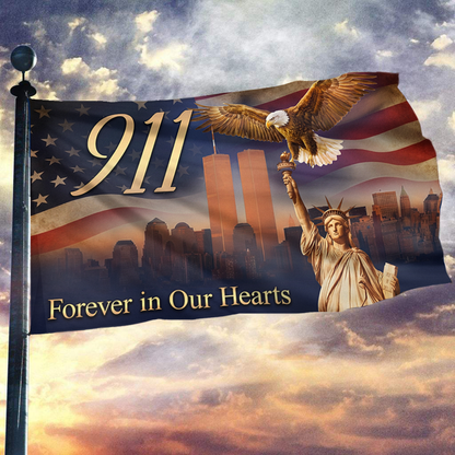 911 Eagle Forever In Our Hearts Flag