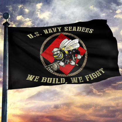 U.S. Navy Seabees We Build We Fight Flag