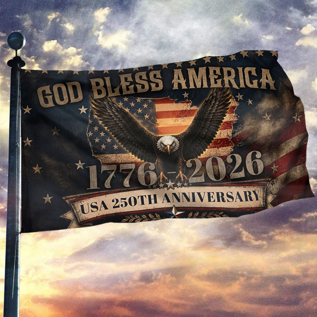 God Bless America 1776-2026 Flag