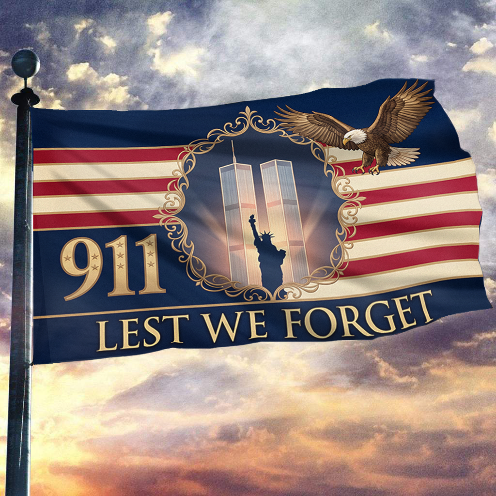 911 Lest We Forget Flag