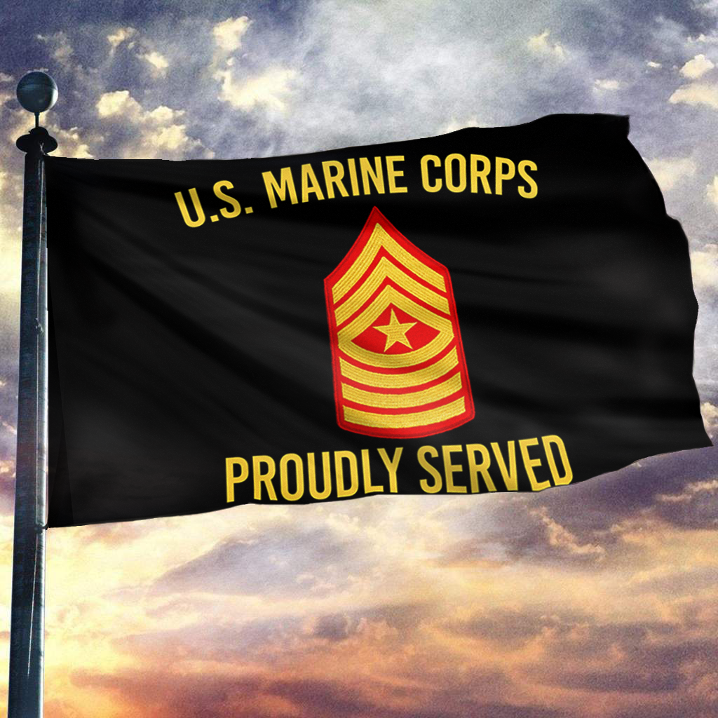 U.S. Marine Corps Proudly Served - SgtMaj Chevron Flag