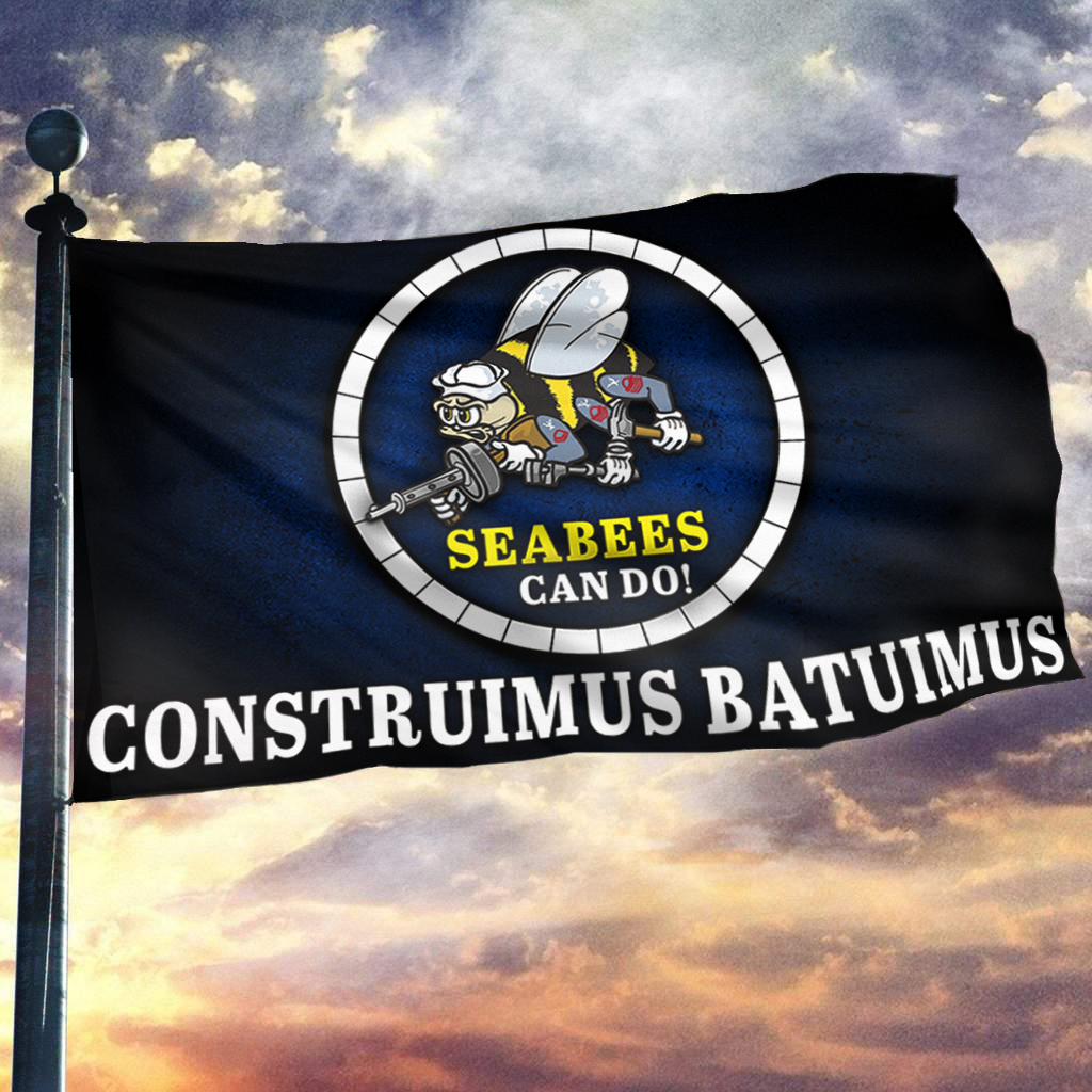 Seabees Can Do - Construimus Batuimus Flag