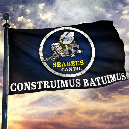 Seabees Can Do - Construimus Batuimus Flag