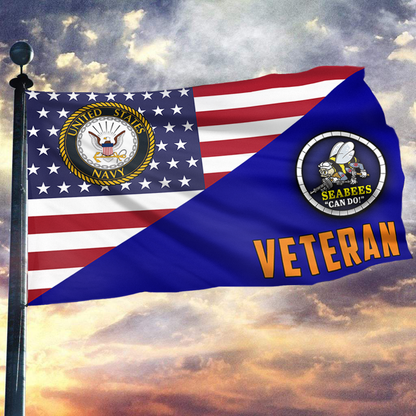 USA Seabees Veteran Flag
