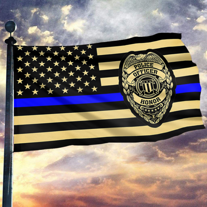 Thin Blue Line Police Flag