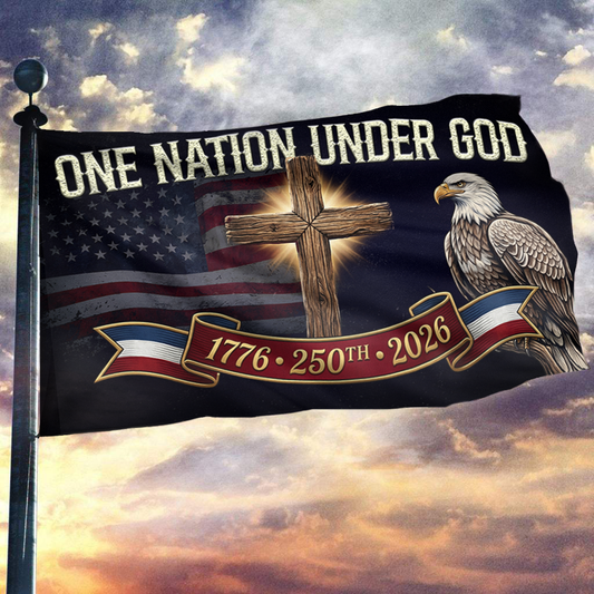 One Nation Under God Cross Flag