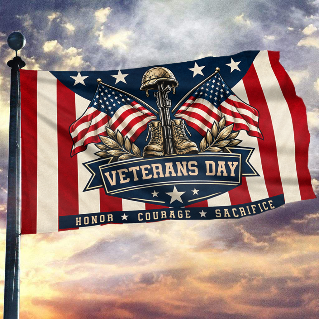Honor Courage Sacrifice Veterans Flag