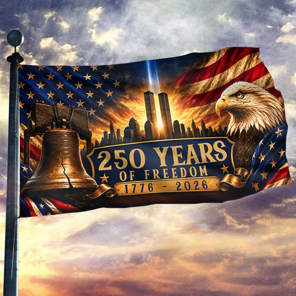 Bell and Eagle 250 Years of Freedom Flag