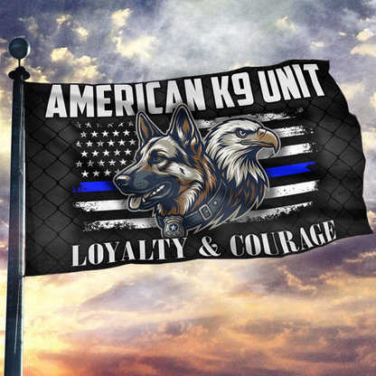 American K9 Unit Loyalty & Courage Flag