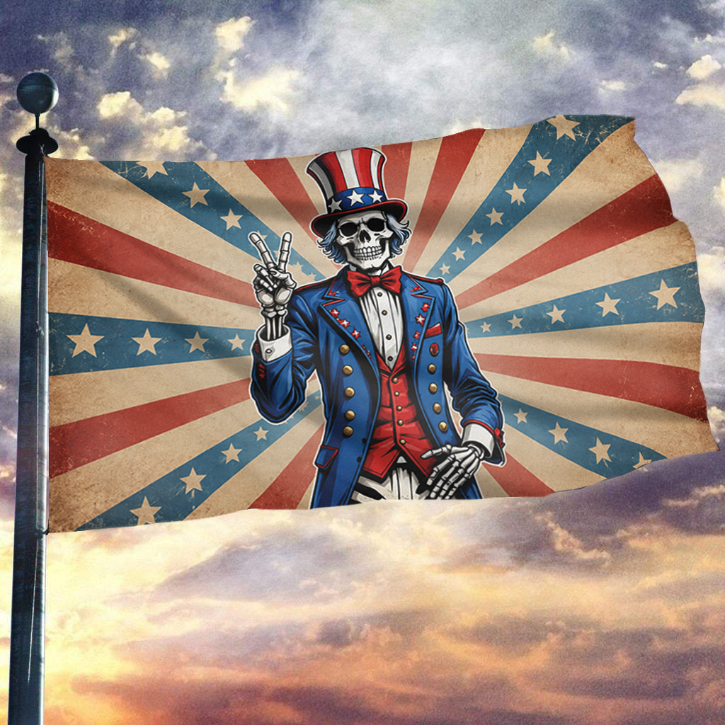 Uncle Sam Skeleton Flag