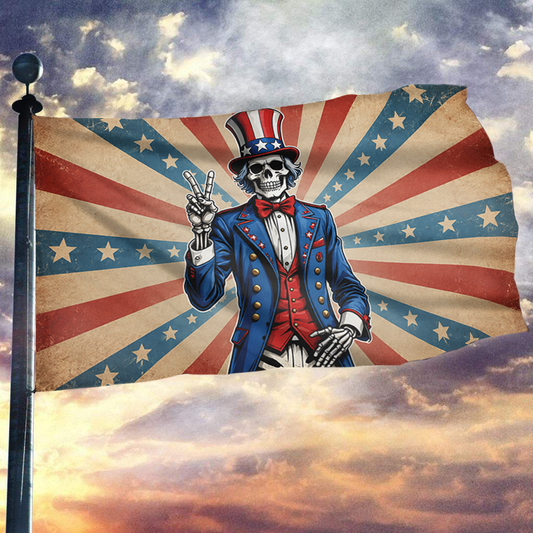 Uncle Sam Skeleton Flag