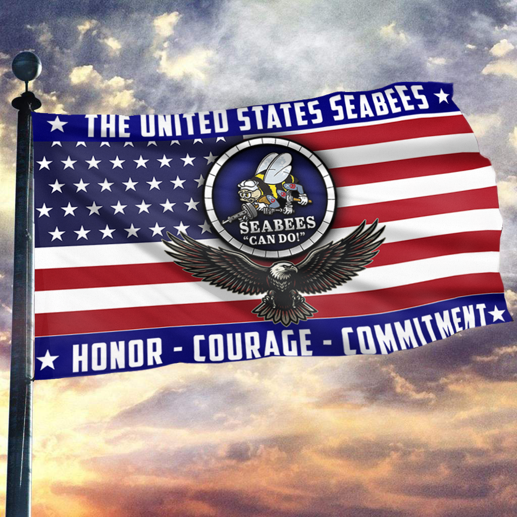 USA Seabees Eagle Flag