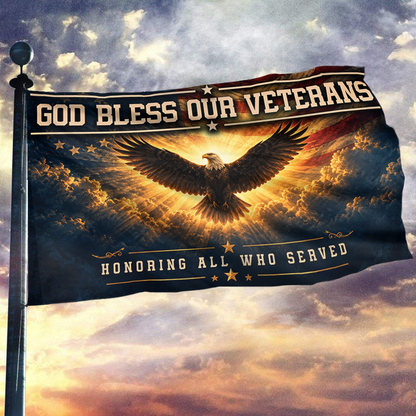 God Bless Our Veterans Flag