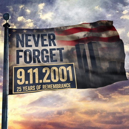 Never Forget 25 Years of Remembrance Flag