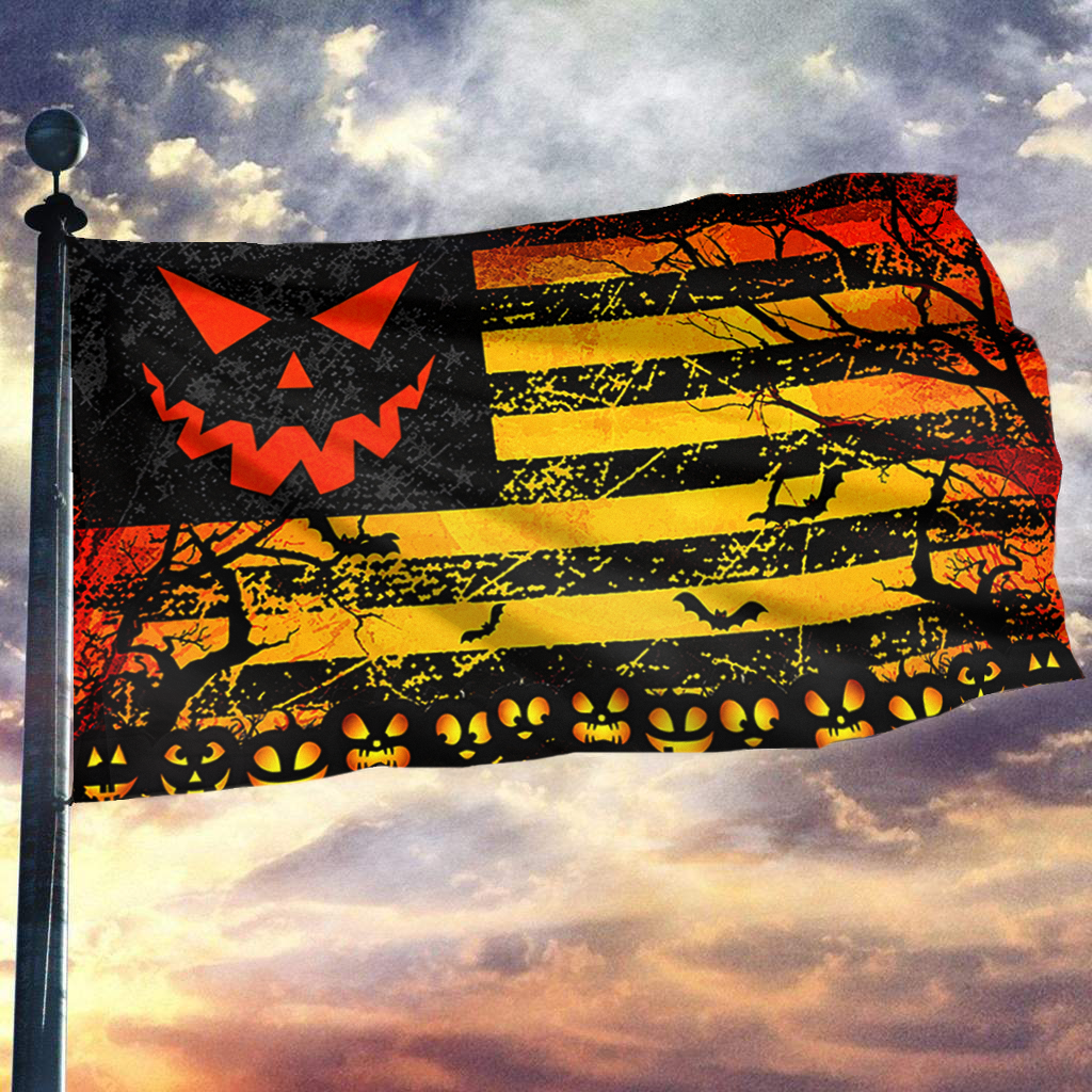 Scary Halloween Pumpkin Flag