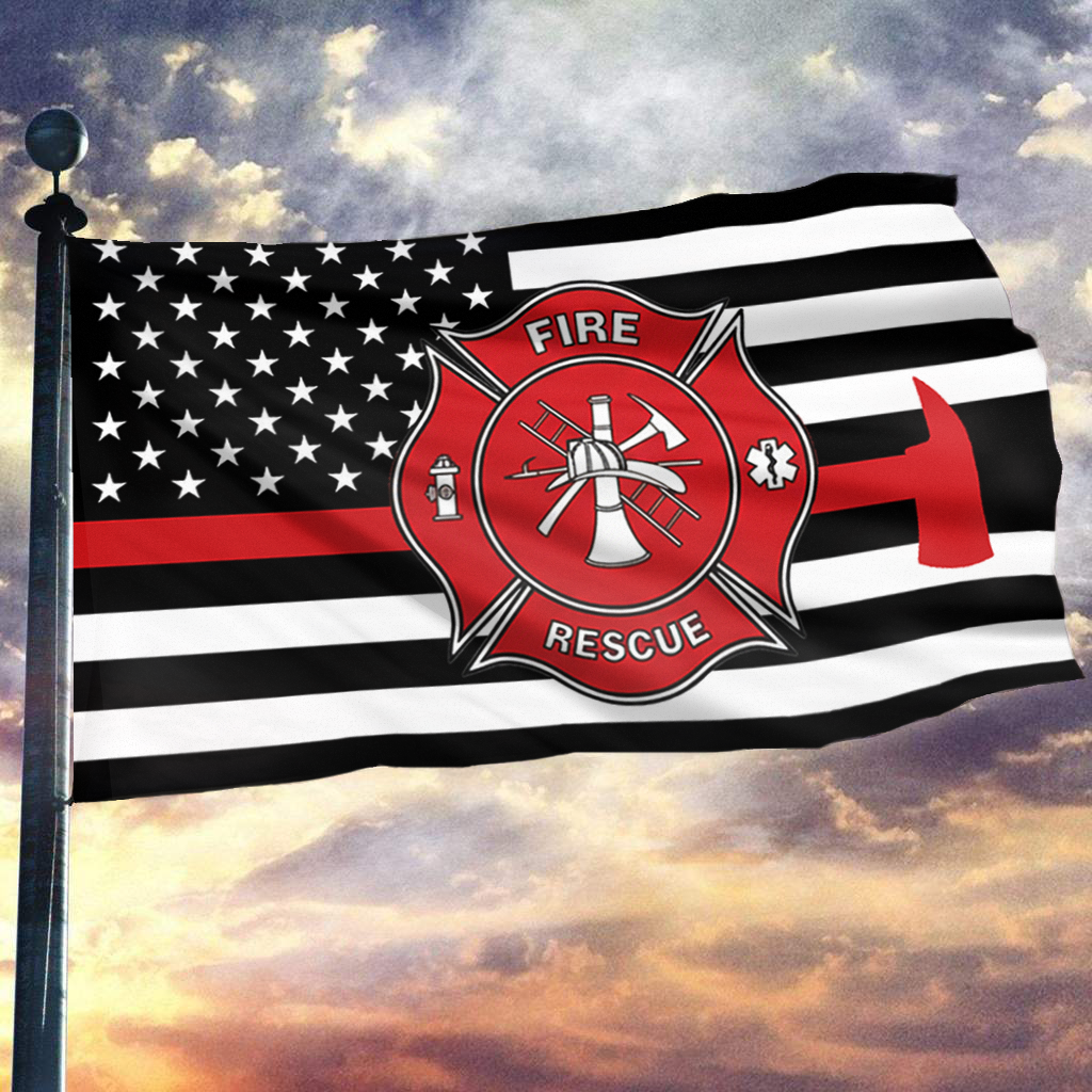 American Fire Rescue Pride Flag