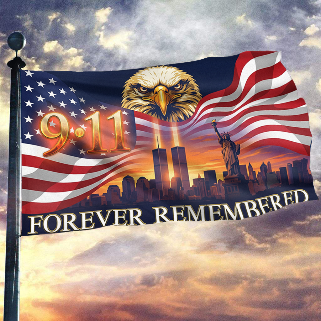 Eagle 911 Forever Remembered Flag